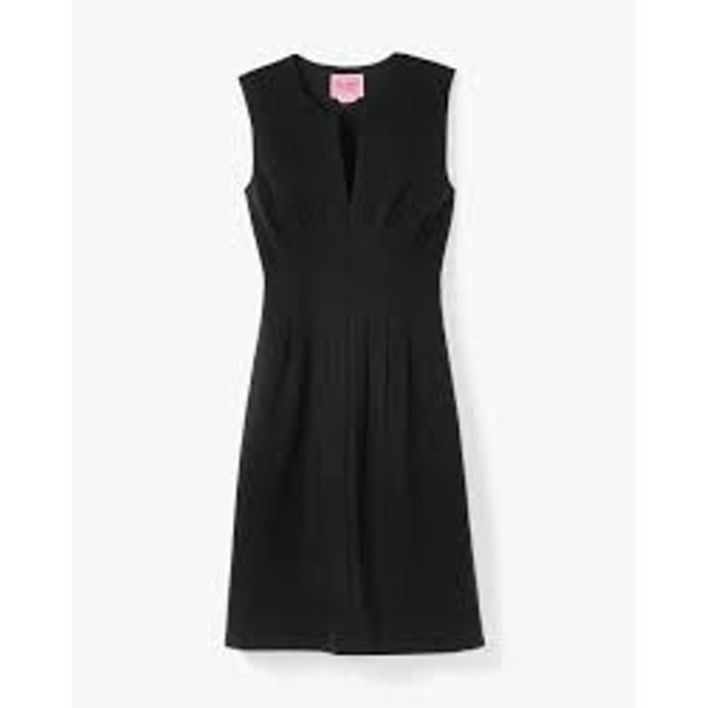 Kate Spade Women Dress 0 Black Sheath Notched Neck Sleeveless Darted Formal